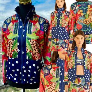 🆕 FARM Rio 🧿 NWT Jacqueta "Divertidamente Azul" - Women's Training Jacket Sz S
